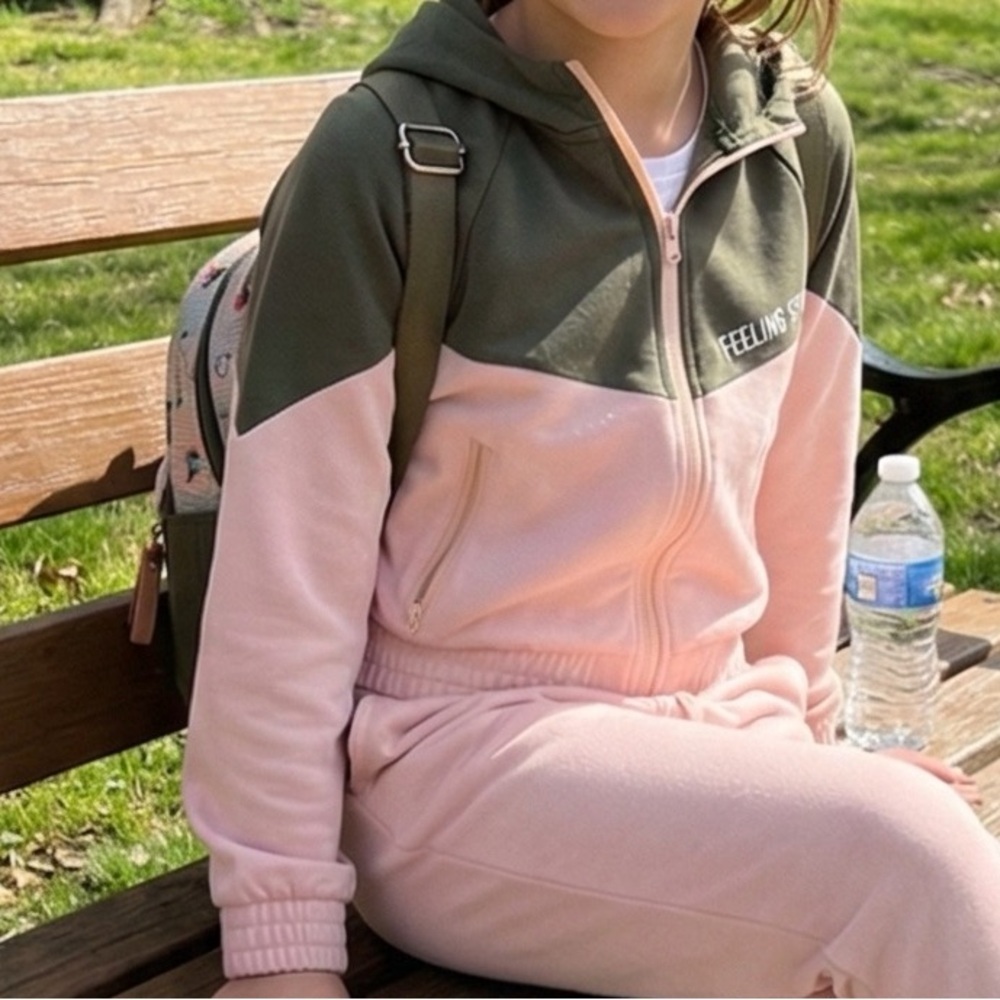 Zara Kids Green and Pink Hoodie